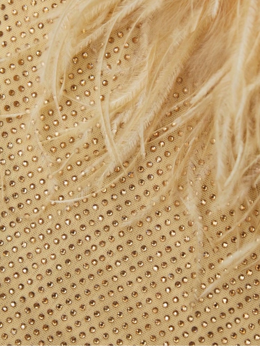 Self-Portrait Gold Feather-Cuff Sequin Midi Dress Size 4 - Picture 2 of 4